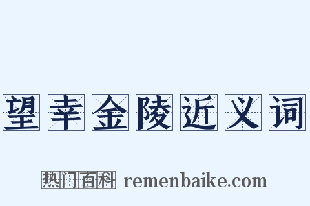 望幸金陵近义词是什么意思的图片
